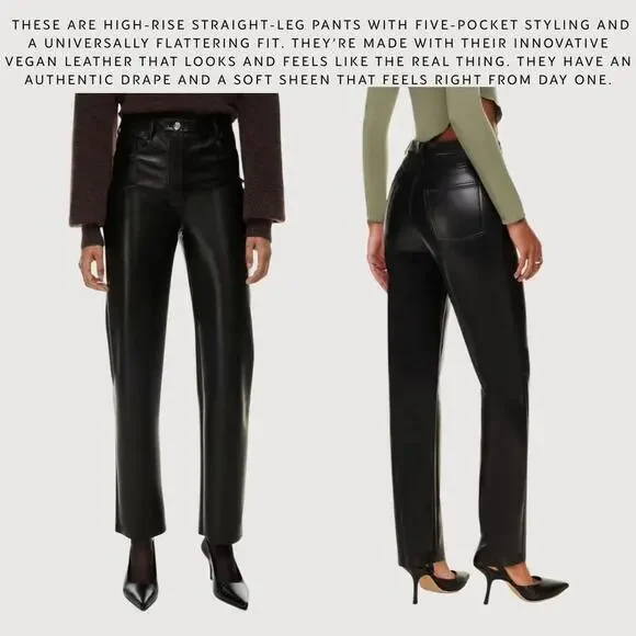 Aritzia Wilfred The Melina™ Pant High-Waisted Vegan Leather Straight Leg Pants - Picture 2 of 7